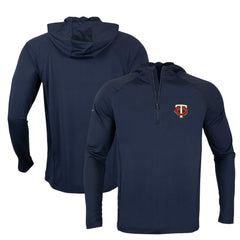 Minnesota Twins Levelwear Zander Insignia Core Quarter-Zip Pullover Hoodie Navy