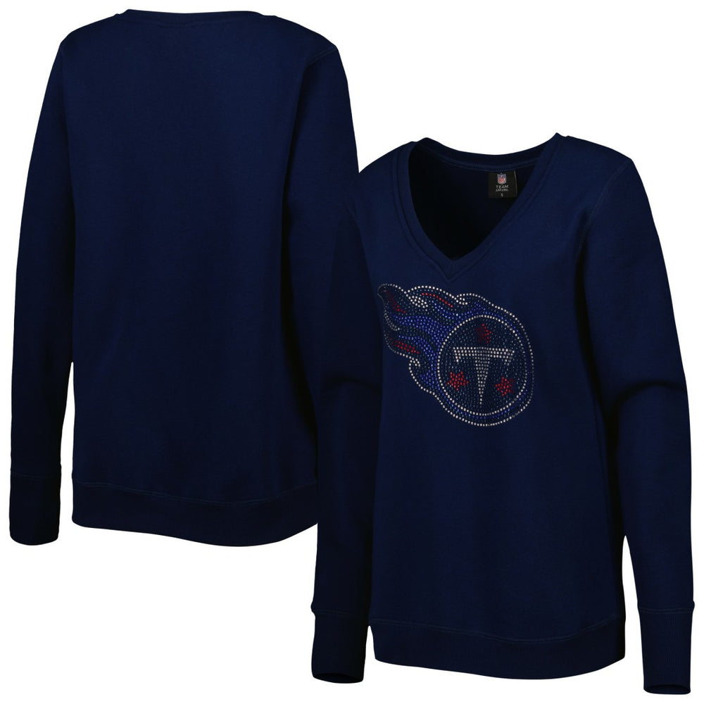 Tennessee Titans Cuce Women's Deep V-Neck Pullover Sweatshirt - Navy discount