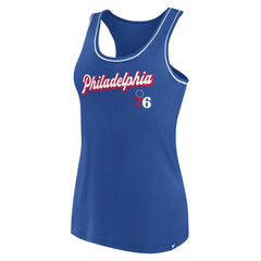 Philadelphia 76ers Women's Wordmark Logo Racerback Tank Top - Royal for sale
