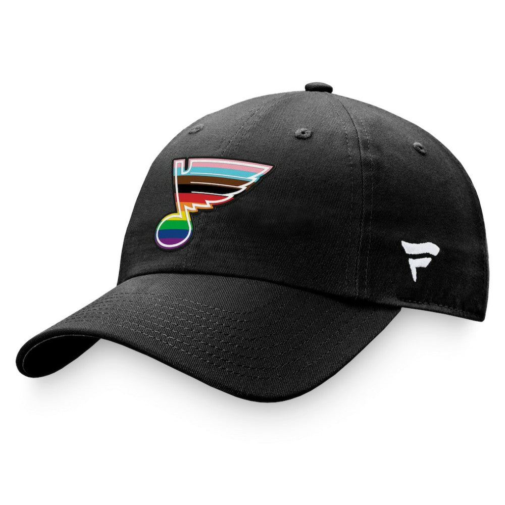 St. Louis Blues Fanatics Team Logo Pride Adjustable Hat - Black Hats