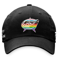 Columbus Blue Jackets Fanatics Team Logo Pride Adjustable Hat - Black Hats