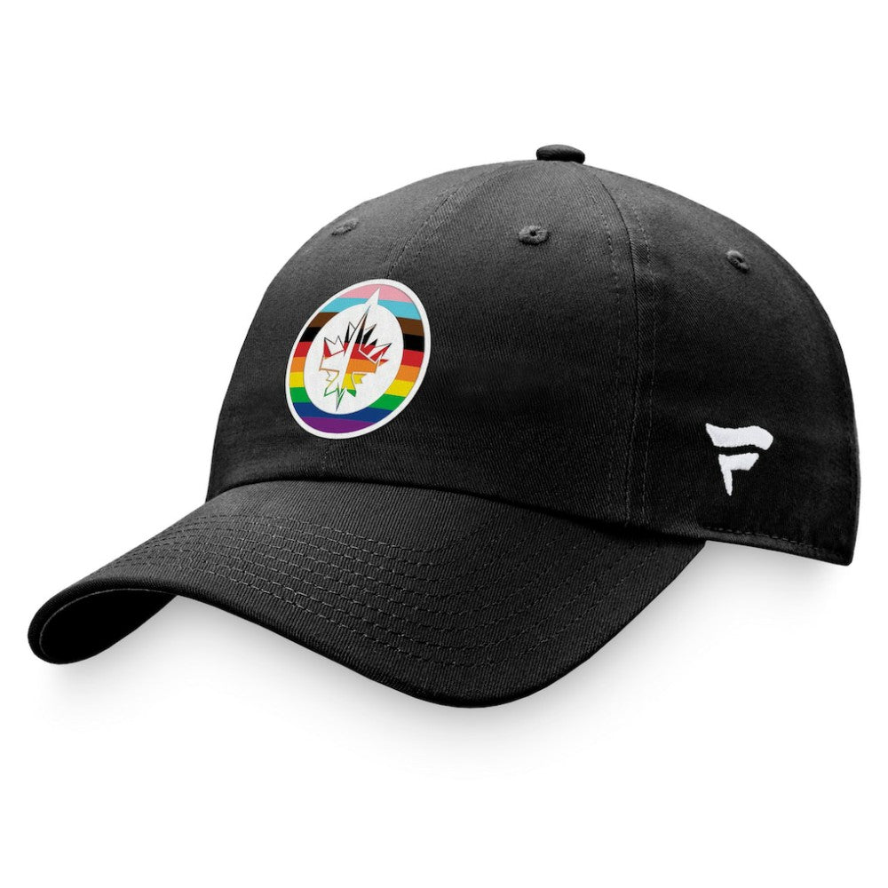 Winnipeg Jets Fanatics Team Logo Pride Adjustable Hat - Black Hats