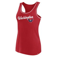 Washington Capitals Fanatics Women's Wordmark Logo Racerback Scoop Neck Tank Top - Red Tank Top
