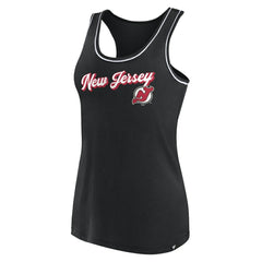 New Jersey Devils Fanatics Women's Wordmark Logo Racerback Scoop Neck Tank Top - Black Jerseys