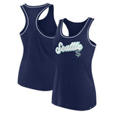 Seattle Kraken Fanatics Women's Wordmark Logo Racerback Scoop Neck Tank Top - Deep Sea Blue Tank Top