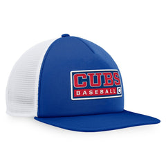 Chicago Cubs Majestic Foam Trucker Snapback Hat Royal/White
