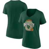 Milwaukee Bucks Women's Hometown Collection Brew City V-Neck T-Shirt - Hunter Green outlet