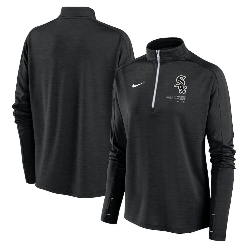 Chicago White Sox Women's Pacer Quarter-Zip Top Black