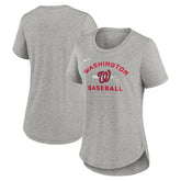 Washington Nationals Women's Hot Prospect Tri-Blend T-Shirt Heather Gray