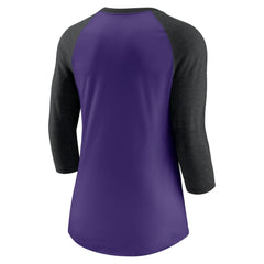 Colorado Rockies Women's Next Up Tri-Blend Raglan 3/4-Sleeve T-Shirt Purple/Black