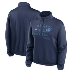 Chicago White Sox Women's Rewind Splice Half-Zip Semi-Cropped Bubble Hem Sweatshirt Navy
