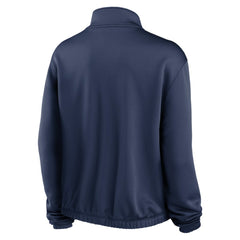 Chicago White Sox Women's Rewind Splice Half-Zip Semi-Cropped Bubble Hem Sweatshirt Navy