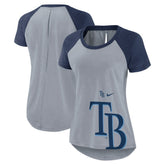 Tampa Bay Rays Women's Summer Breeze Raglan Fashion T-Shirt Heather Gray