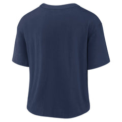 Detroit Tigers Women's Line Up High Hip Fashion T-Shirt Navy/White