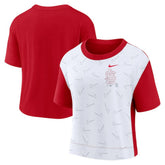 St. Louis Cardinals Women's Line Up High Hip Fashion T-Shirt Red/White