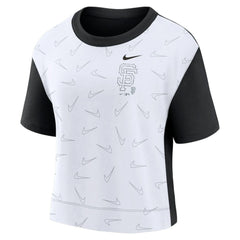 San Francisco Giants Women's Line Up High Hip Fashion T-Shirt Black/White