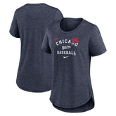 Chicago White Sox Women's Rewind Arch Mix Tri-Blend T-Shirt Heather Navy