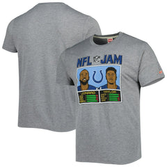 Jonathan Taylor & Shaquille Leonard Indianapolis Colts Homage Unisex NFL Jam Tri-Blend T-Shirt - Heather Gray outlet