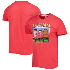 Jerry Rice & Steve Young San Francisco 49ers Homage Unisex NFL Jam Retired Tri-Blend T-Shirt - Scarlet cheap