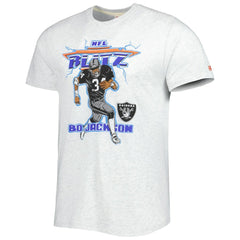 Bo Jackson Las Vegas Raiders Homage Unisex NFL Blitz Retired Player Tri-Blend T-Shirt - Heathered Ash cheap
