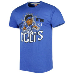 Jonathan Taylor Indianapolis Colts Homage Unisex Caricature Player Tri-Blend T-Shirt - Heather Royal outlet