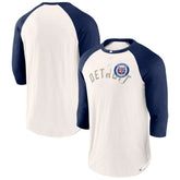 Detroit Tigers Backdoor Slider Raglan 3/4-Sleeve T-Shirt White/Navy