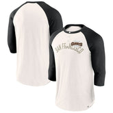 San Francisco Giants Backdoor Slider Raglan 3/4-Sleeve T-Shirt White/Black