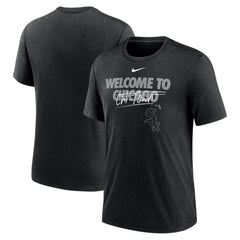 Chicago White Sox Home Spin Tri-Blend T-Shirt Heather Black