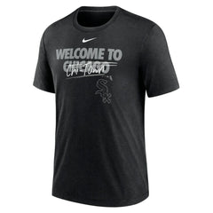 Chicago White Sox Home Spin Tri-Blend T-Shirt Heather Black