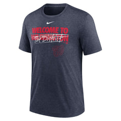 Washington Nationals Home Spin Tri-Blend T-Shirt Heather Navy