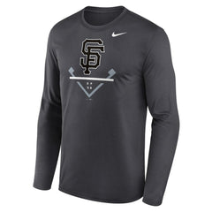 San Francisco Giants Icon Legend Performance Long Sleeve T-Shirt Anthracite