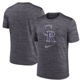 Colorado Rockies Logo Velocity Performance T-Shirt Black