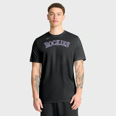 Colorado Rockies New Legend Wordmark Dri-FIT T-Shirt Black