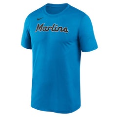 Miami Marlins New Legend Wordmark Dri-FIT T-Shirt Light Blue