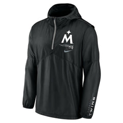 Minnesota Twins Authentic Night Game Performance Half-Zip Windbreaker Black