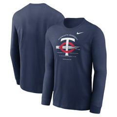 Minnesota Twins Over Arch Performance Long Sleeve T-Shirt Navy