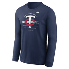 Minnesota Twins Over Arch Performance Long Sleeve T-Shirt Navy