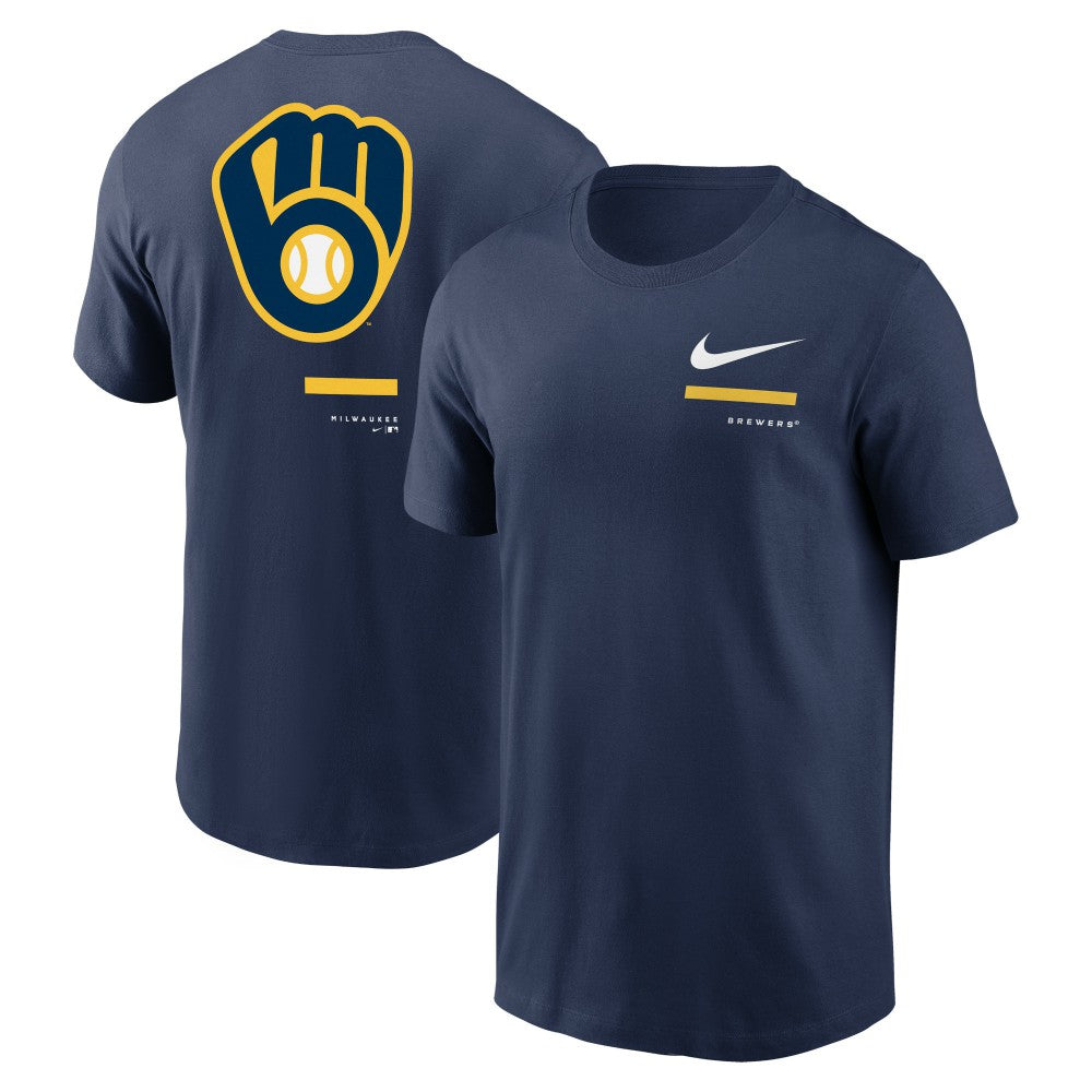 Milwaukee Brewers Over the Shoulder T-Shirt Navy