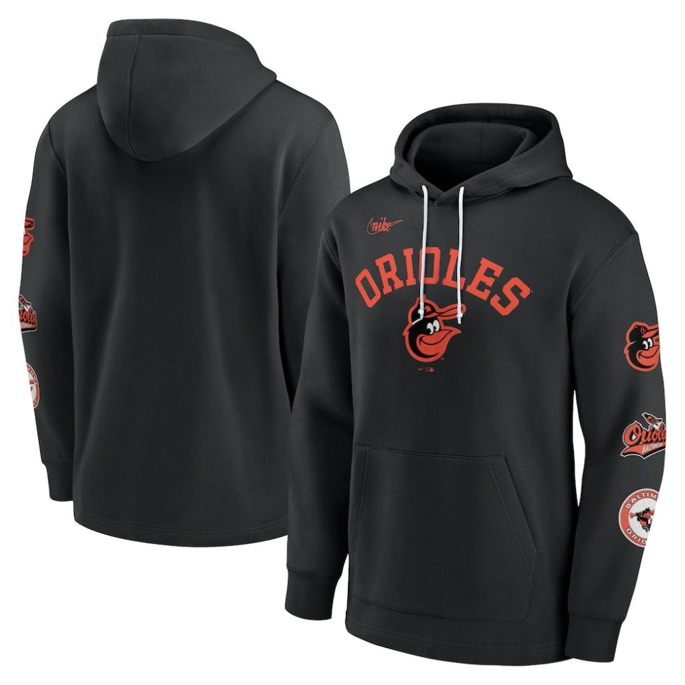 Baltimore Orioles Rewind Lefty Pullover Hoodie Black