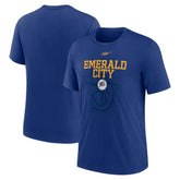 Seattle Mariners Rewind Retro Tri-Blend T-Shirt Royal