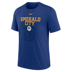 Seattle Mariners Rewind Retro Tri-Blend T-Shirt Royal