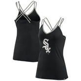 Chicago White Sox Women's Barrel It Up Cross Back V-Neck Tank Top Black