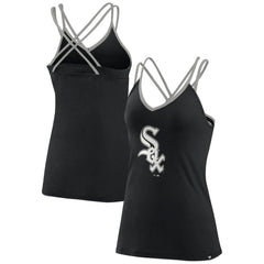 Chicago White Sox Women's Barrel It Up Cross Back V-Neck Tank Top Black