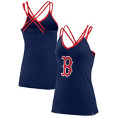 Boston Red Sox Women's Barrel It Up Cross Back V-Neck Tank Top Navy