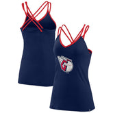 Cleveland Guardians Women's Barrel It Up Cross Back V-Neck Tank Top Navy