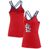 St. Louis Cardinals Women's Barrel It Up Cross Back V-Neck Tank Top Red