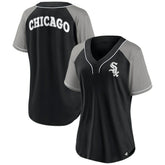 Chicago White Sox Women's Ultimate Style Raglan V-Neck T-Shirt Black