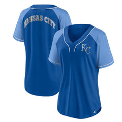Kansas City Royals Women's Ultimate Style Raglan V-Neck T-Shirt Royal