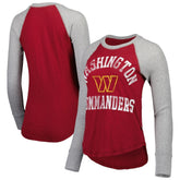 Washington Commanders Touch Women's Waffle Raglan Lightweight Long Sleeve T-Shirt - Burgundy for sale