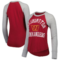 Washington Commanders Touch Women's Waffle Raglan Lightweight Long Sleeve T-Shirt - Burgundy for sale